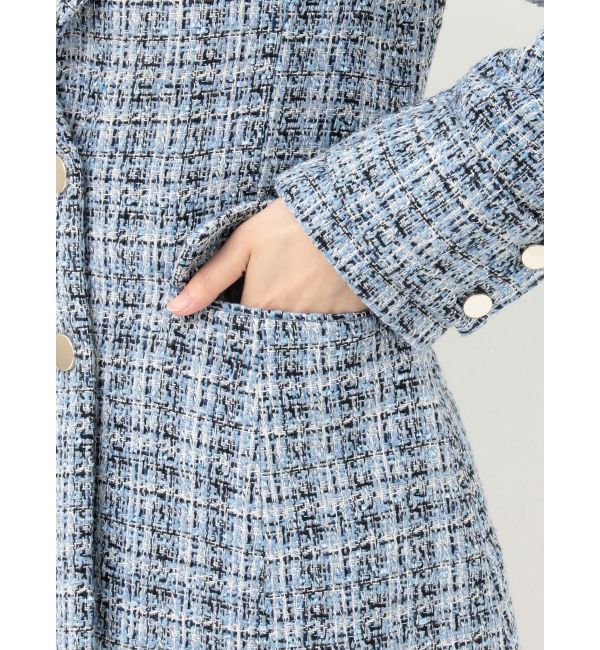 MERCURYDUO「【セットアップ着用可】フィットアンドフレアツイードジャケット」|テーラードジャケット|
