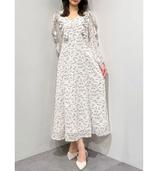 MERCURYDUO「ダブルラッフルバイカラーパイピングワンピース」|ワンピース|