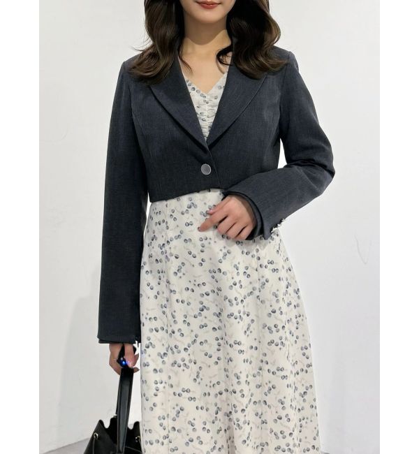 MERCURYDUO「ダブルラッフルバイカラーパイピングワンピース」|ワンピース|