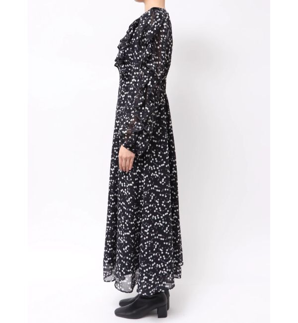 MERCURYDUO「ダブルラッフルバイカラーパイピングワンピース」|ワンピース|