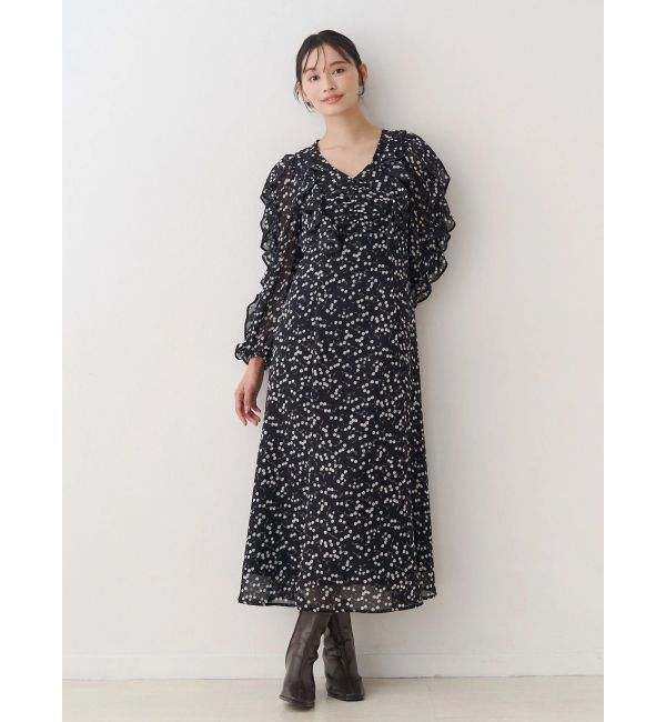 MERCURYDUO「ダブルラッフルバイカラーパイピングワンピース」|ワンピース|