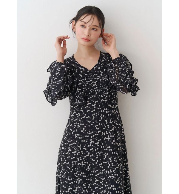 MERCURYDUO「ダブルラッフルバイカラーパイピングワンピース」|ワンピース|