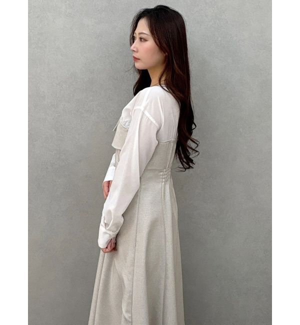 MERCURYDUO「異素材ドッキングラップワンピース」|ワンピース|