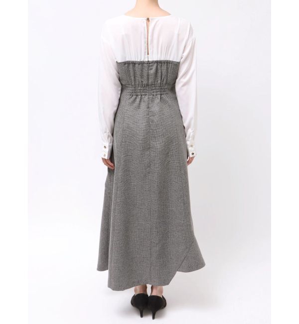 MERCURYDUO「異素材ドッキングラップワンピース」|ワンピース|