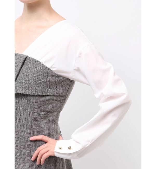 MERCURYDUO「異素材ドッキングラップワンピース」|ワンピース|