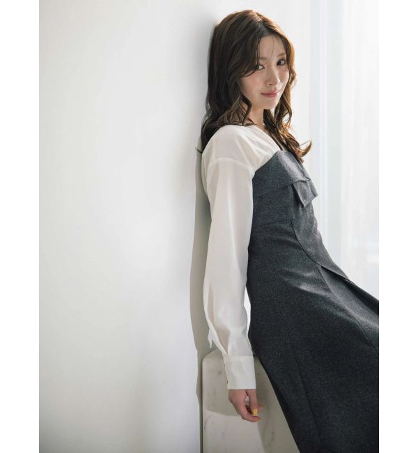 MERCURYDUO「異素材ドッキングラップワンピース」|ワンピース|