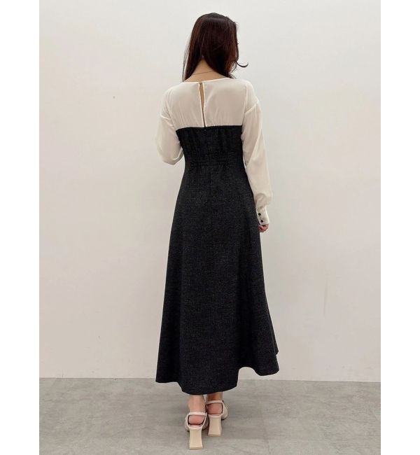 MERCURYDUO「異素材ドッキングラップワンピース」|ワンピース|