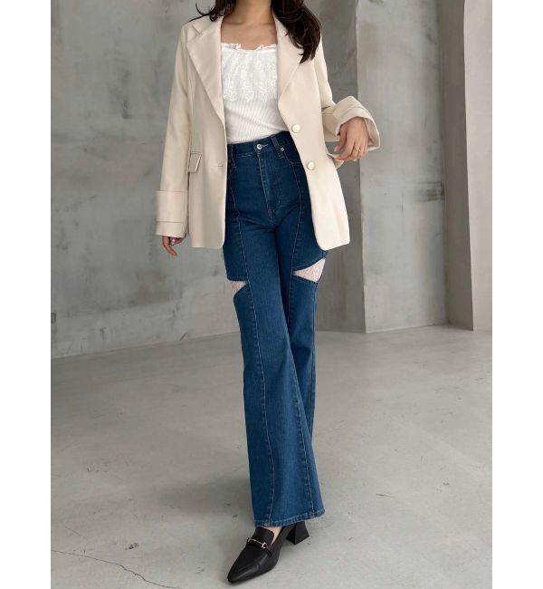 MERCURYDUO「【セットアップ着用可】フィットアンドフレアジャケット」|テーラードジャケット|