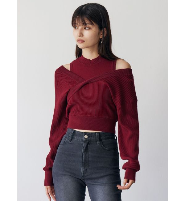 MURUA「カシュクールドッキングニット」|ニット・セーター|