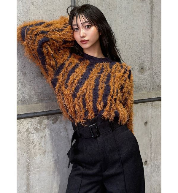 MURUA「バイカラーシャギーニット」|ニット・セーター|