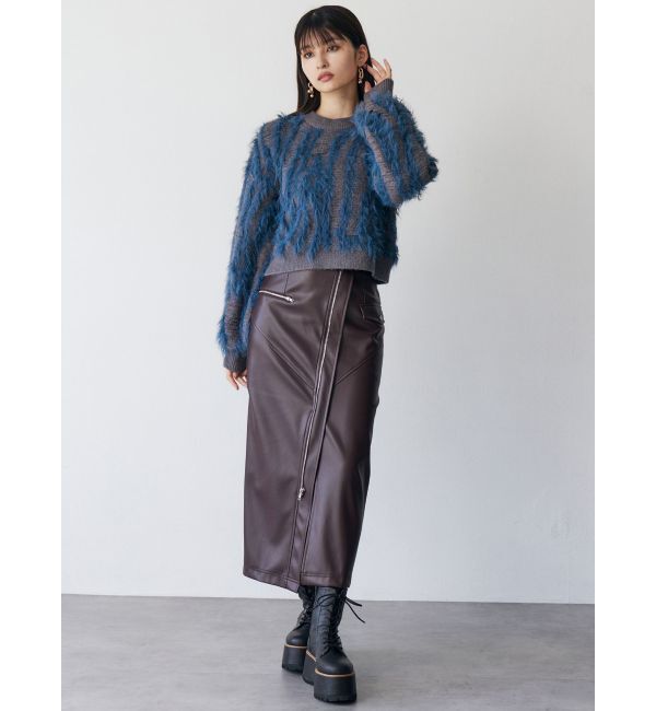 MURUA「バイカラーシャギーニット」|ニット・セーター|