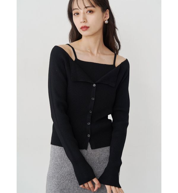 MURUA「キャミドッキングニット」|ニット・セーター|ブラック