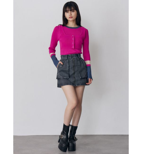 MURUA「フロントZIPアウトポケットミニスカート」|スカート|