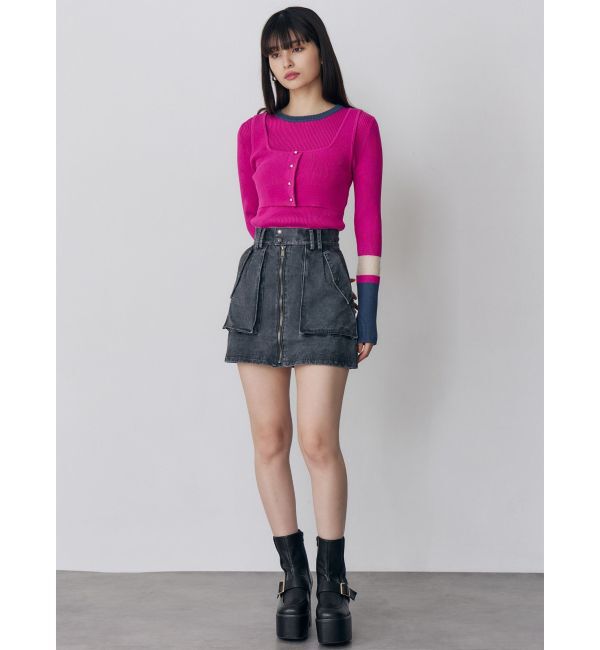 MURUA「フロントZIPアウトポケットミニスカート」|スカート|