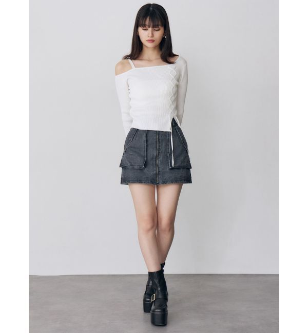 MURUA「フロントZIPアウトポケットミニスカート」|スカート|