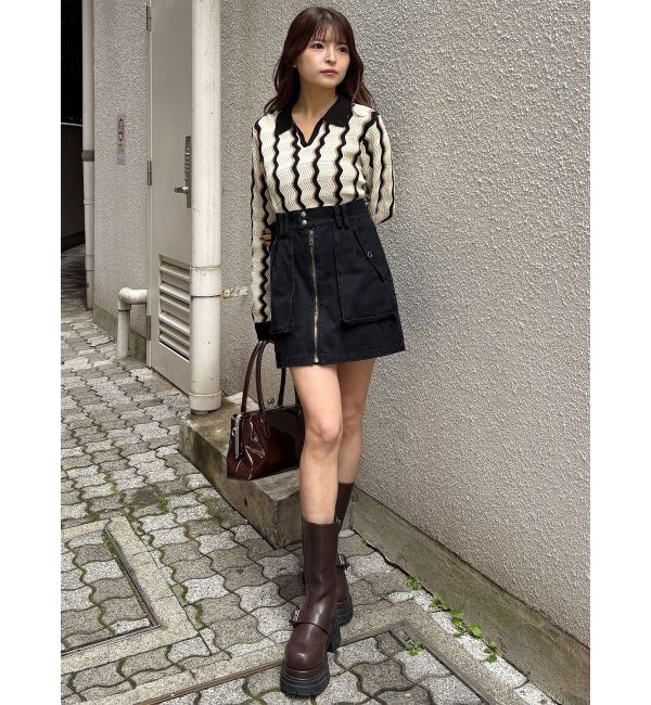 MURUA「フロントZIPアウトポケットミニスカート」|スカート|