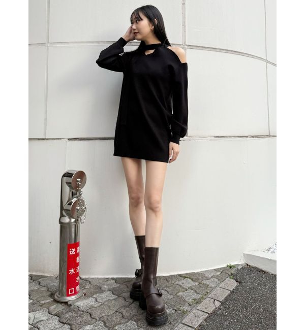 MURUA「アシメショルダーミニワンピース」|ワンピース|