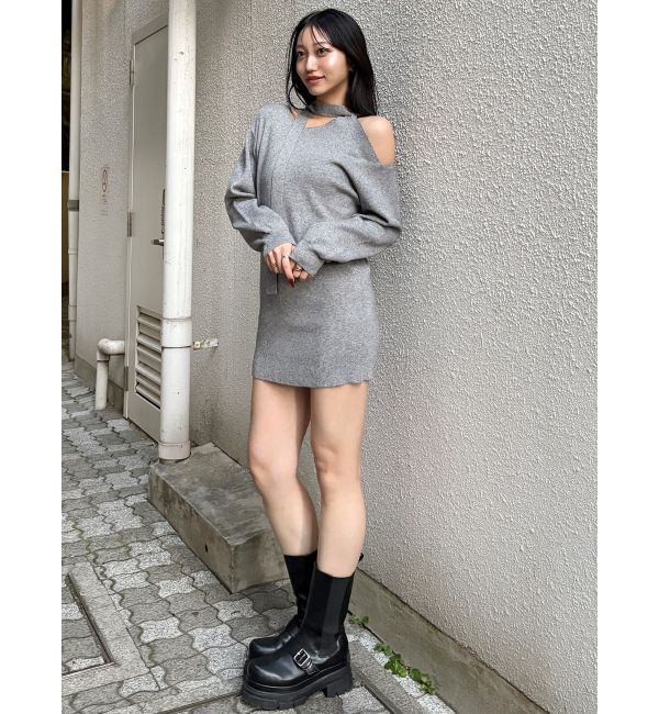 MURUA「アシメショルダーミニワンピース」|ワンピース|