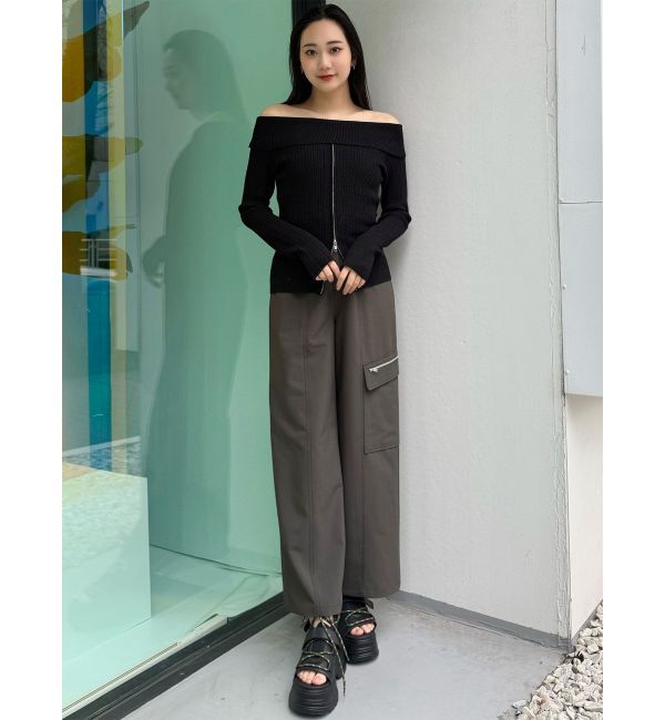 MURUA「オフショルダーケーブルニット」|ニット・セーター|