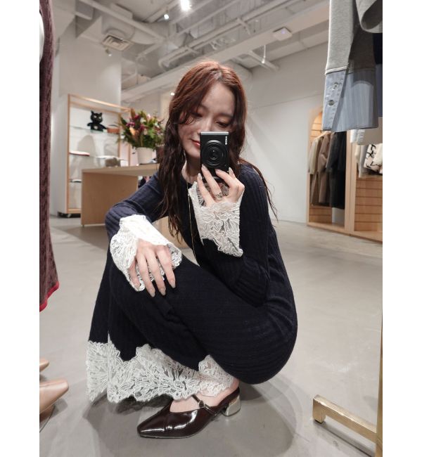 レースドッキングリブニットワンピース（LAGUNAMOON）｜ルミネの