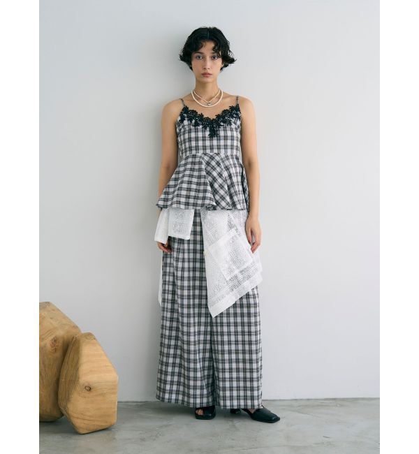 LAGUNAMOON「タイルパターンレースダブルジャケット」|テーラードジャケット|