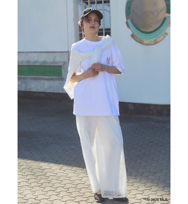 LAGUNAMOON「タイルパターンレースダブルジャケット」|テーラードジャケット|