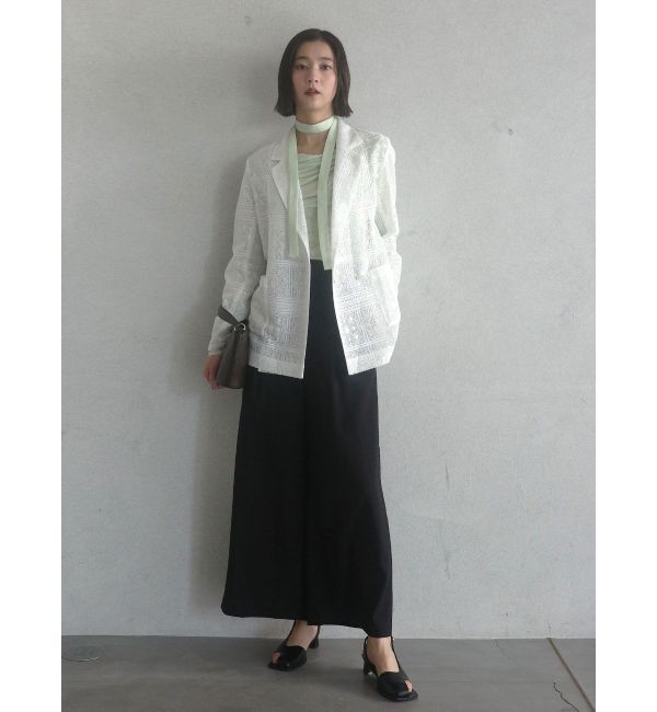 LAGUNAMOON「タイルパターンレースダブルジャケット」|テーラードジャケット|