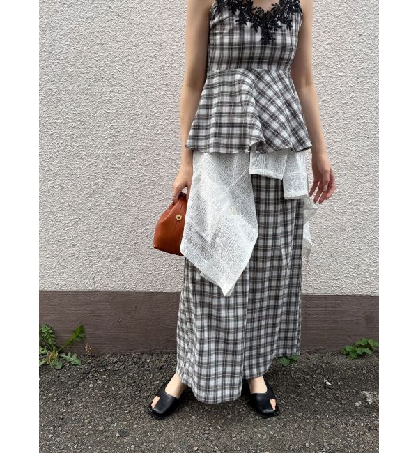 LAGUNAMOON「タイルパターンレースダブルジャケット」|テーラードジャケット|