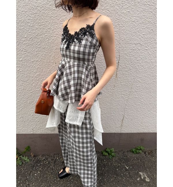 LAGUNAMOON「タイルパターンレースダブルジャケット」|テーラードジャケット|