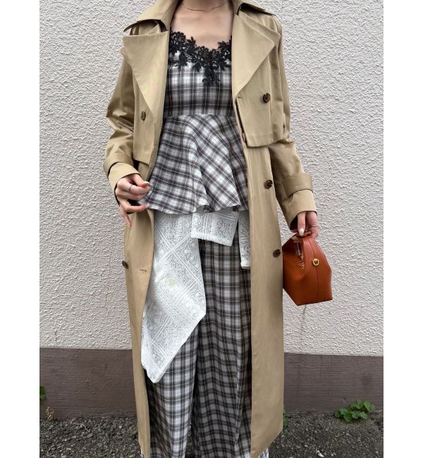 LAGUNAMOON「タイルパターンレースダブルジャケット」|テーラードジャケット|