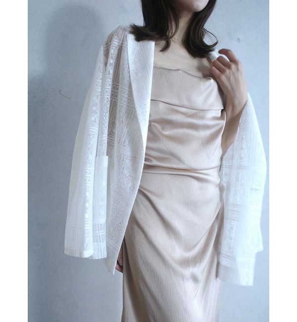 LAGUNAMOON「タイルパターンレースダブルジャケット」|テーラードジャケット|