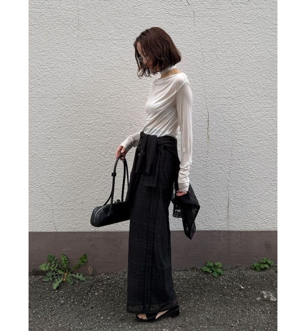 LAGUNAMOON「タイルパターンレースダブルジャケット」|テーラードジャケット|