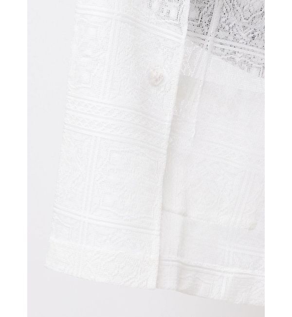 LAGUNAMOON「タイルパターンレースダブルジャケット」|テーラードジャケット|