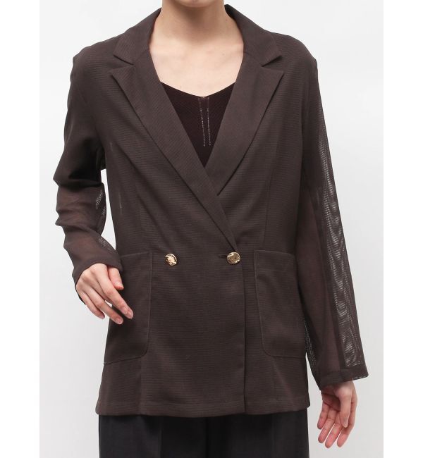 LAGUNAMOON「メッシュダブルテーラードジャケット」|テーラードジャケット|
