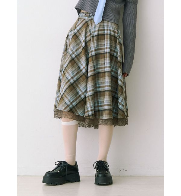 jouetie「パターンベルトフレアスカート【セットアップ対応】」|スカート|ブラウン