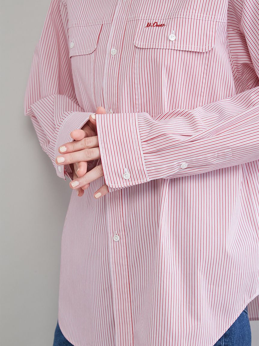 Mila Owen「スカーフ付きストライプワークシャツ」|シャツ・ブラウス|