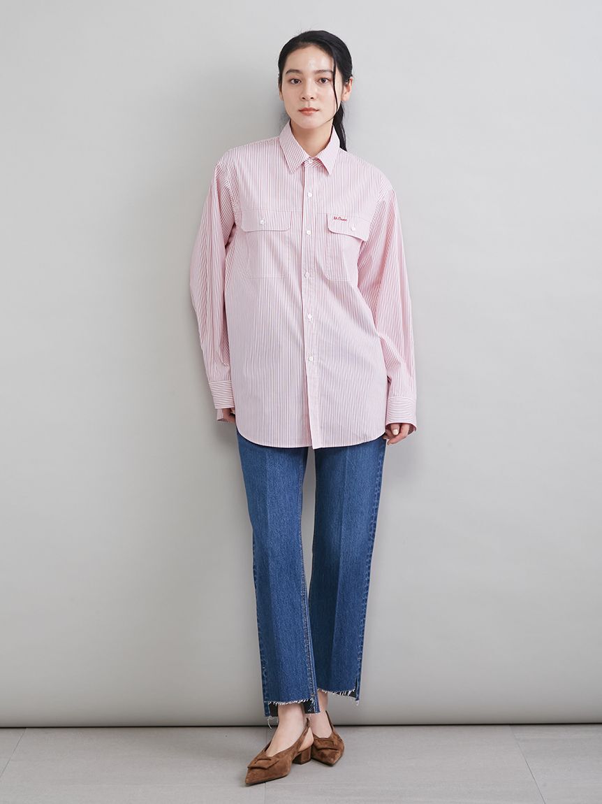 Mila Owen「スカーフ付きストライプワークシャツ」|シャツ・ブラウス|