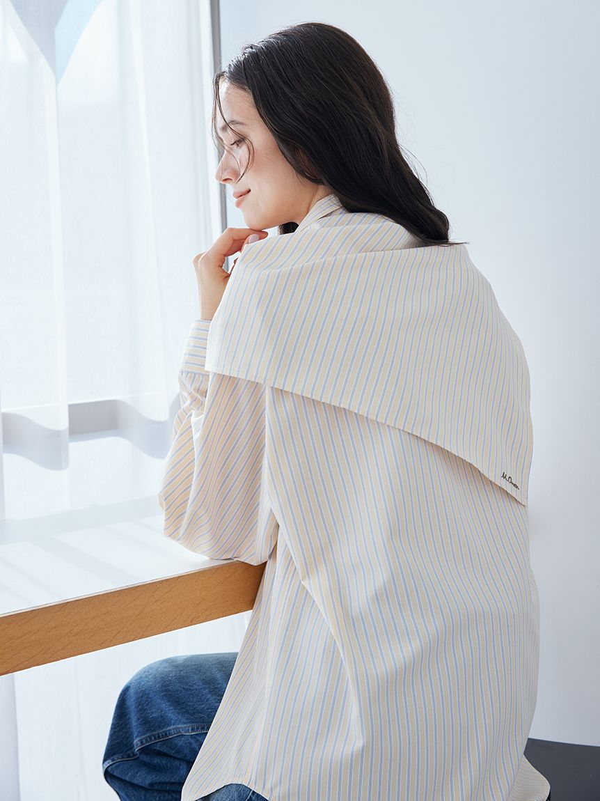 Mila Owen「スカーフ付きストライプワークシャツ」|シャツ・ブラウス|