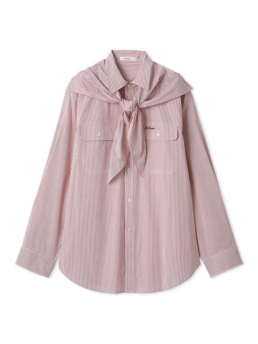 Mila Owen「スカーフ付きストライプワークシャツ」|シャツ・ブラウス|