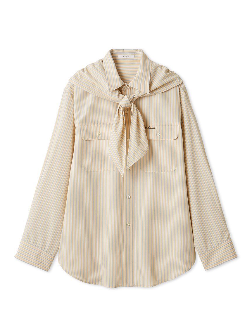 Mila Owen「スカーフ付きストライプワークシャツ」|シャツ・ブラウス|