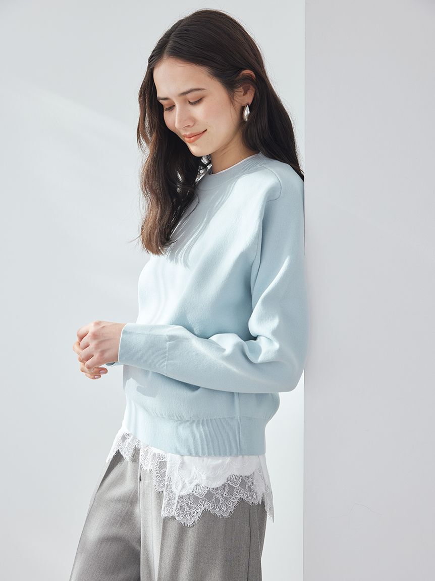 Mila Owen「レースヘムレイヤードニット」|ニット・セーター|