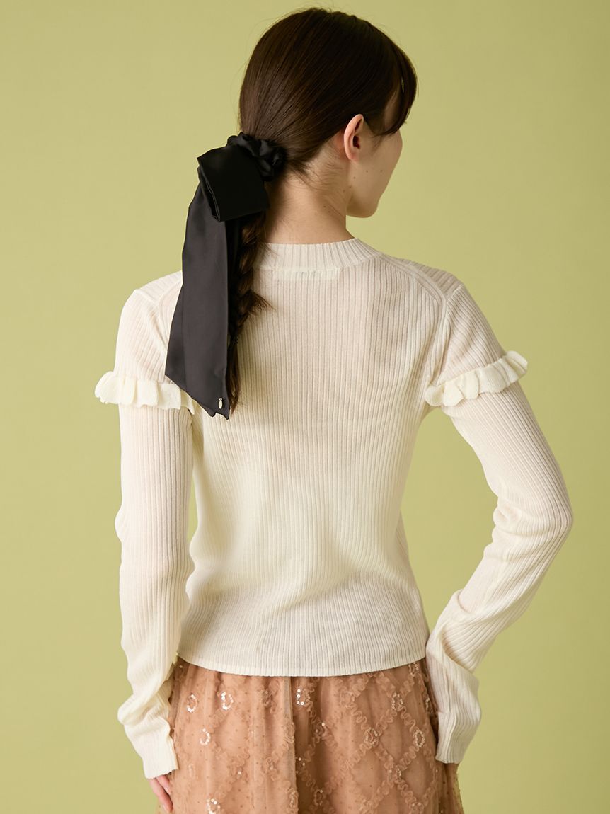 FURFUR「シアーフリルリブプルオーバー」|ニット・セーター|