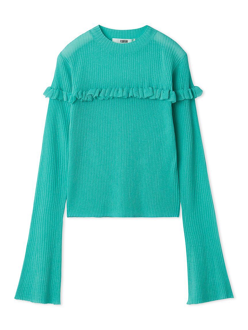 FURFUR「シアーフリルリブプルオーバー」|ニット・セーター|TUQ