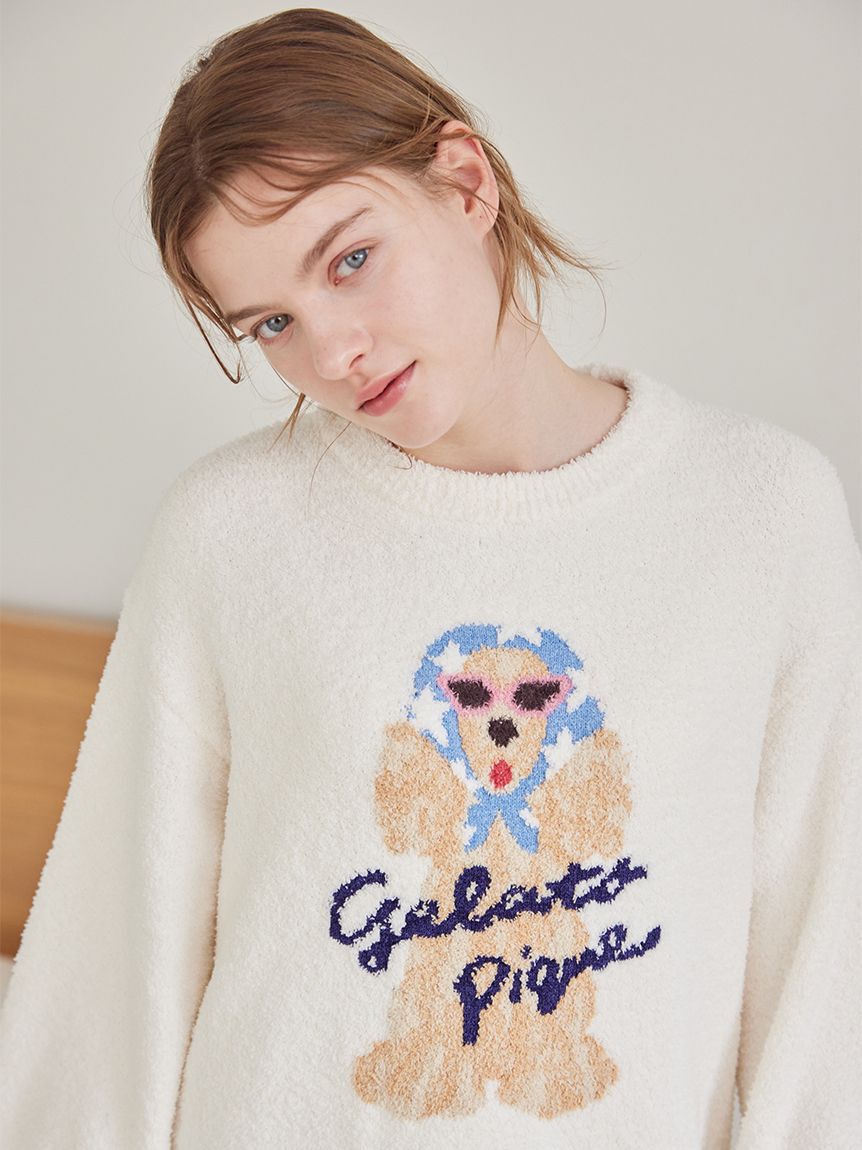 gelato pique「スカーフDOG ジャガードプルオーバー」|ルームウェア|