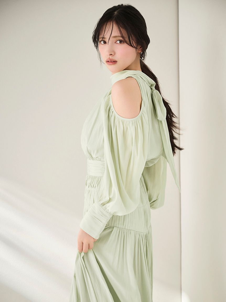 SNIDEL「コールドショルダーロングワンピース」|ワンピース|