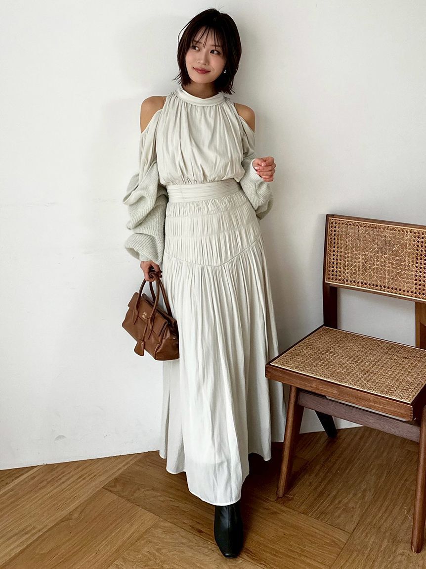 SNIDEL「コールドショルダーロングワンピース」|ワンピース|