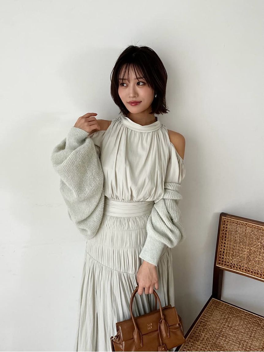 SNIDEL「コールドショルダーロングワンピース」|ワンピース|