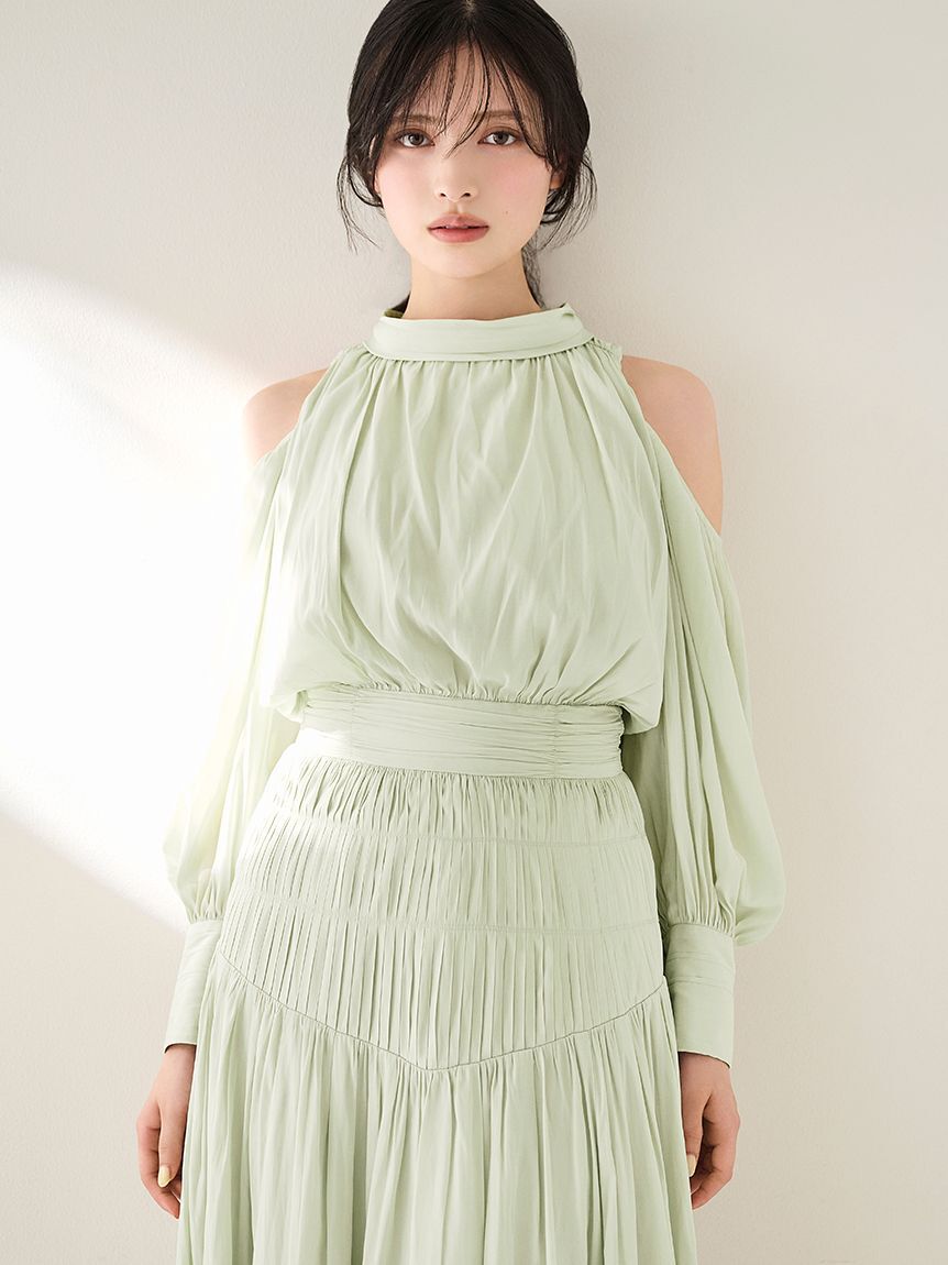 SNIDEL「コールドショルダーロングワンピース」|ワンピース|