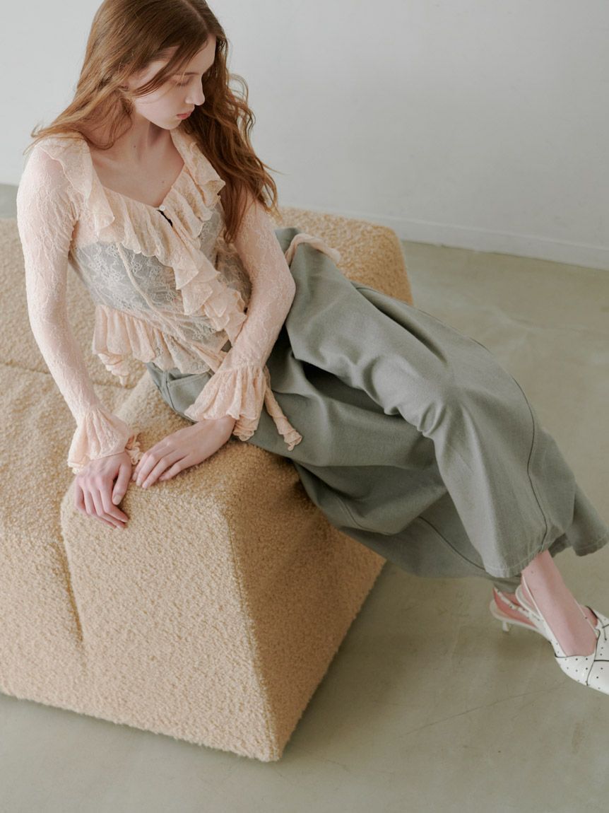 SNIDEL「カットレースフリルプルオーバー」|Tシャツ・カットソー|