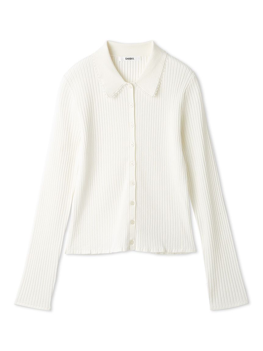 SNIDEL「カラーテクスチャードニットカーディガン」|カーディガン|WHT